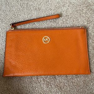 Orange Michael Kors Wristlet